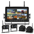 4K Wireless Backup Camera System: 9'' HD Quad Split Monitor, 1080P Side Rear View Camera, Recording, Waterproof, Digital Signal, RV Camera System for RV/Truck/Trailer/Camper VEKOOTO WX9