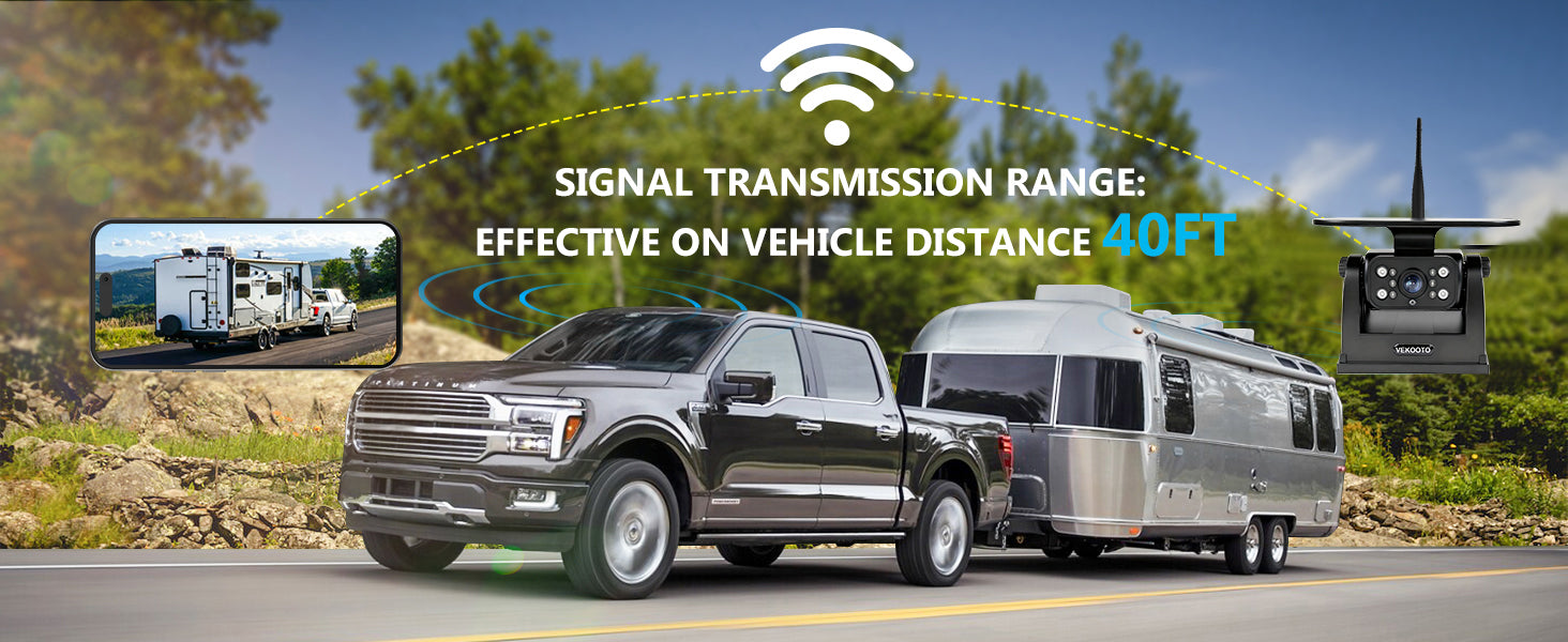 VEKOOTO MZ6 WiFi Magnetic Solar Backup Camera 10500mAh Rechargeable Battery Wireless for Truck RV Trailer Car Easy Hitching Gooseneck Horse Boat Travel Trailer Fifth Wheels RV Camper Reverse for iPhone iPad Android Metal Digital Mount Safety Waterproof