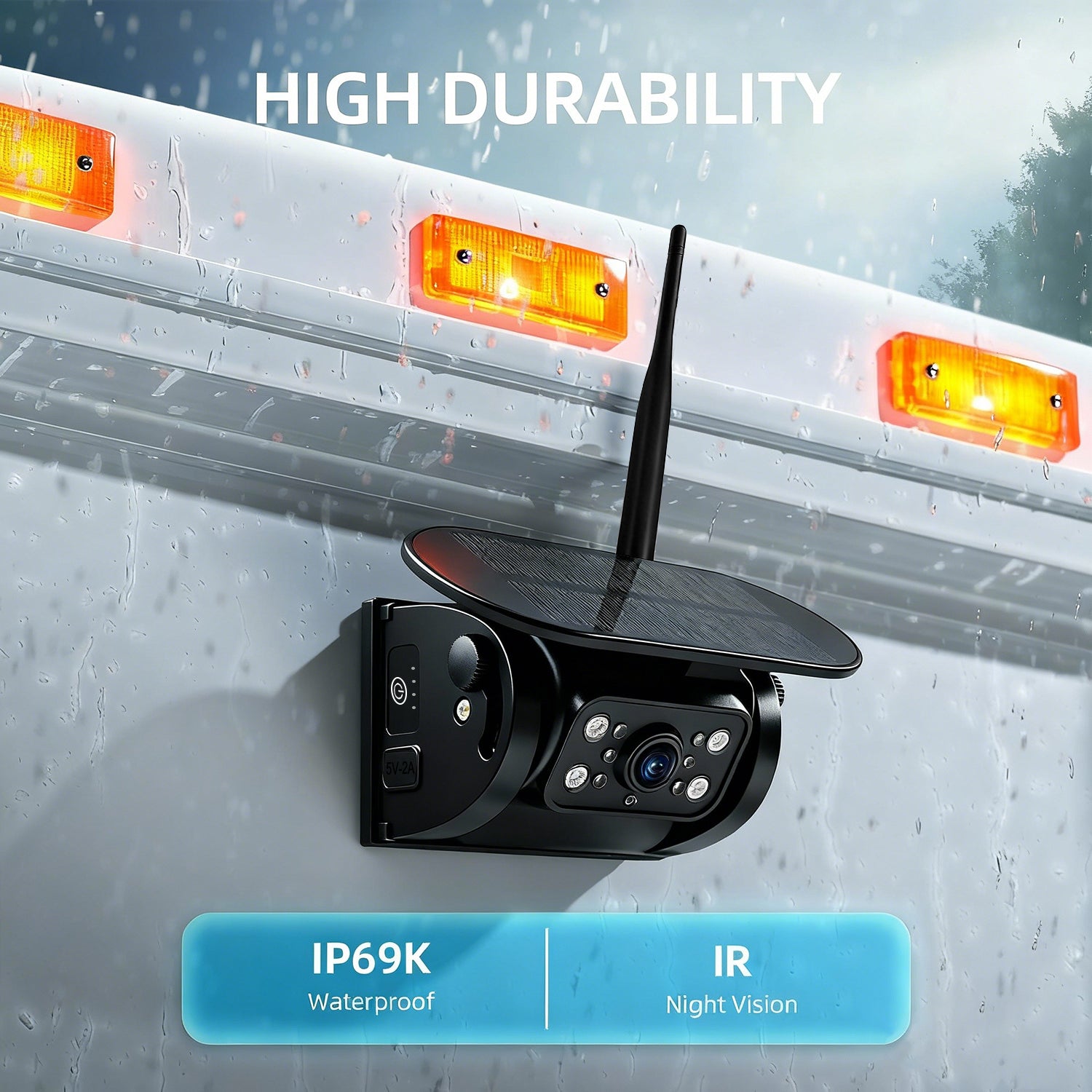 VEKOOTO MZ6 WiFi Magnetic Solar Backup Camera 10500mAh Rechargeable Battery Wireless for Truck RV Trailer Car Easy Hitching Gooseneck Horse Boat Travel Trailer Fifth Wheels RV Camper Reverse for iPhone iPad Android Metal Digital Mount Safety Waterproof