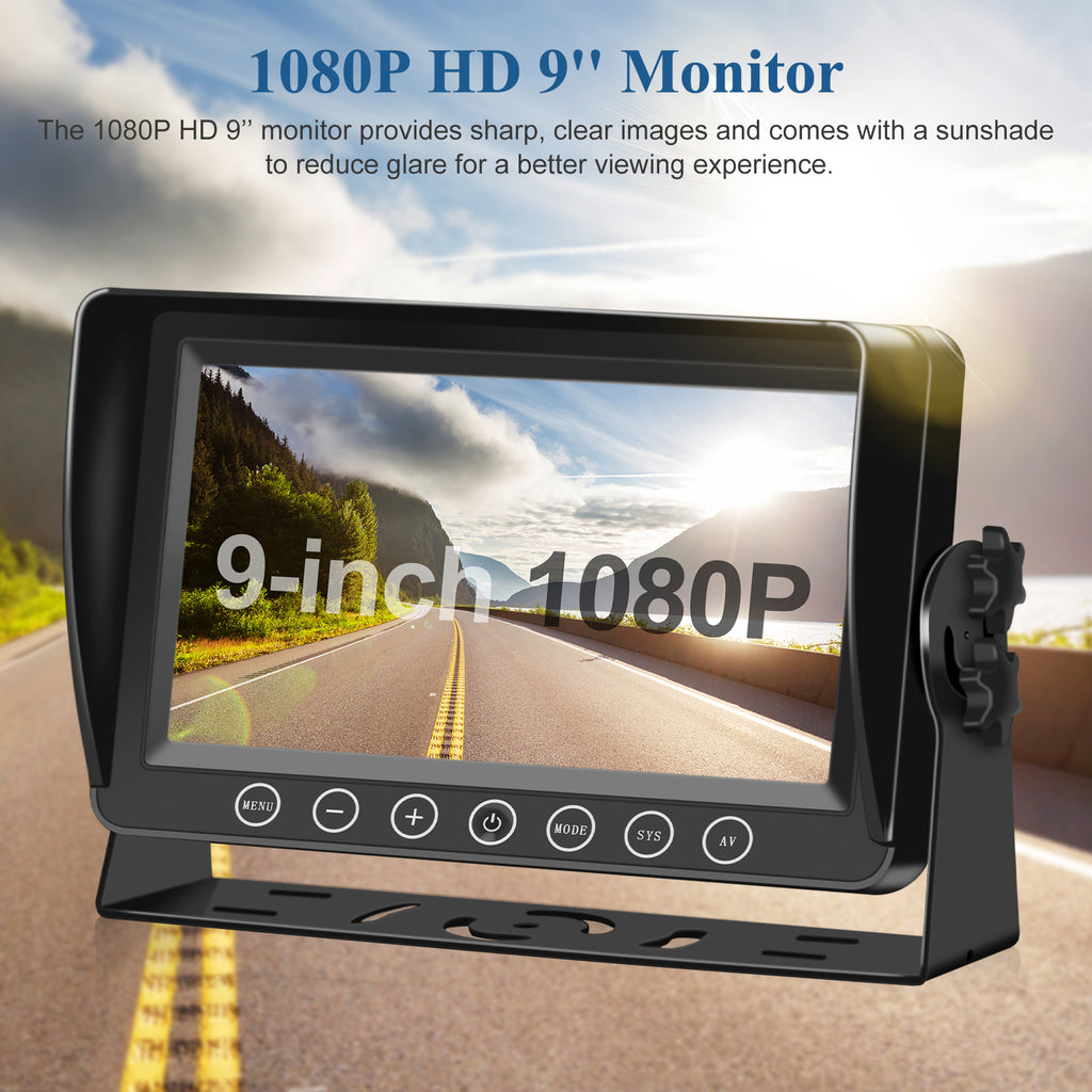 4K Wireless Backup Camera System: 9'' HD Quad Split Monitor, 1080P Side Rear View Camera, Recording, Waterproof, Digital Signal, RV Camera System for RV/Truck/Trailer/Camper VEKOOTO WX9
